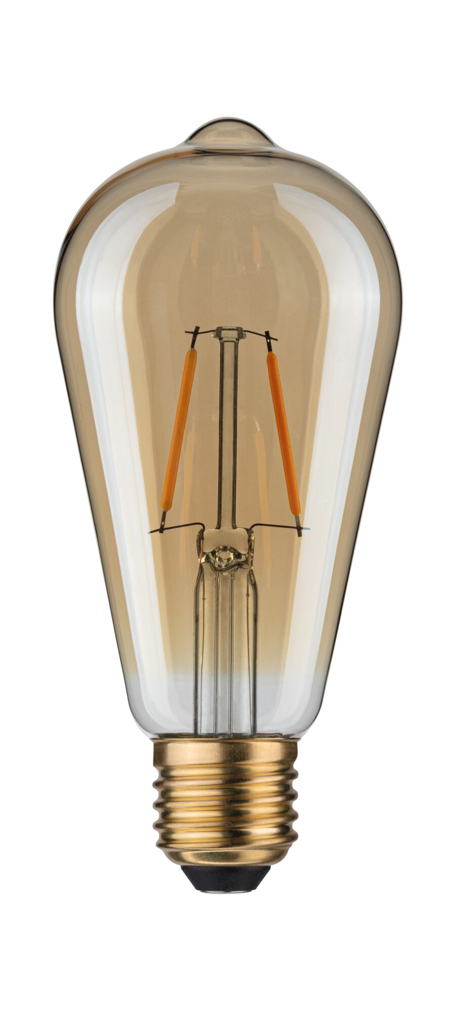 Vintage LED-lamp met amberkleurig glas en E27-fitting voor sfeervolle decoratieve verlichting