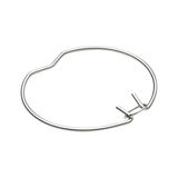 Round silver metal wire clip with locking mechanism for lamp mounting and fixture support