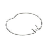 Round silver metal wire clip with locking mechanism for lamp mounting and fixture support