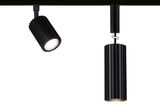 Black aluminium LED spotlights with ribbed design, perfect for modern interior and accent lighting solutions