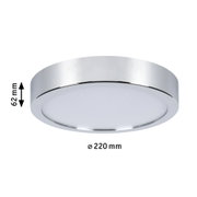 Runde Deckenleuchte mit Chromrand und weißem Diffusor, LED Innenleuchte mit 220 mm Durchmesser