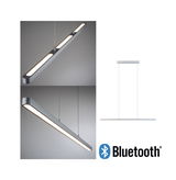 Moderne LED-Pendelleuchte in Silber mit Bluetooth-Funktion für smartes Lichtdesign im Wohnraum