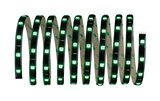 Flexibler LED-Lichtstreifen mit grünen LEDs und selbstklebender Rückseite für vielseitige Beleuchtung.