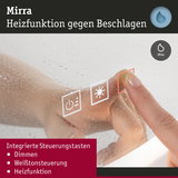 Spiegel mit integrierter Heizfunktion gegen Beschlagen und Touch-Steuerung in Weiß mit IP44 Schutz