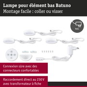 Lampe LED blanche Batuno pour élément bas avec télécommande, transformateur et accessoires de montage