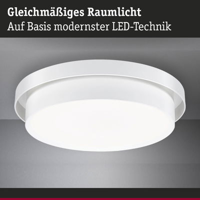 Runde weiße LED-Deckenleuchte aus Kunststoff für gleichmäßige Raumbeleuchtung