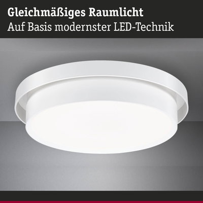 Runde weiße LED-Deckenleuchte aus Kunststoff für gleichmäßige Raumbeleuchtung