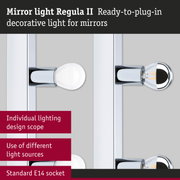 Mirror light Regula II with chrome mount and standard E14 socket for decorative mirror lighting