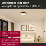 Ronde Jaron plafondlamp wit met zwarte rand, geschikt voor woonkamer en slaapkamer
