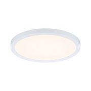 Rundes LED-Deckenlicht mit weißem Rahmen und warmweißem Licht für moderne Innenräume