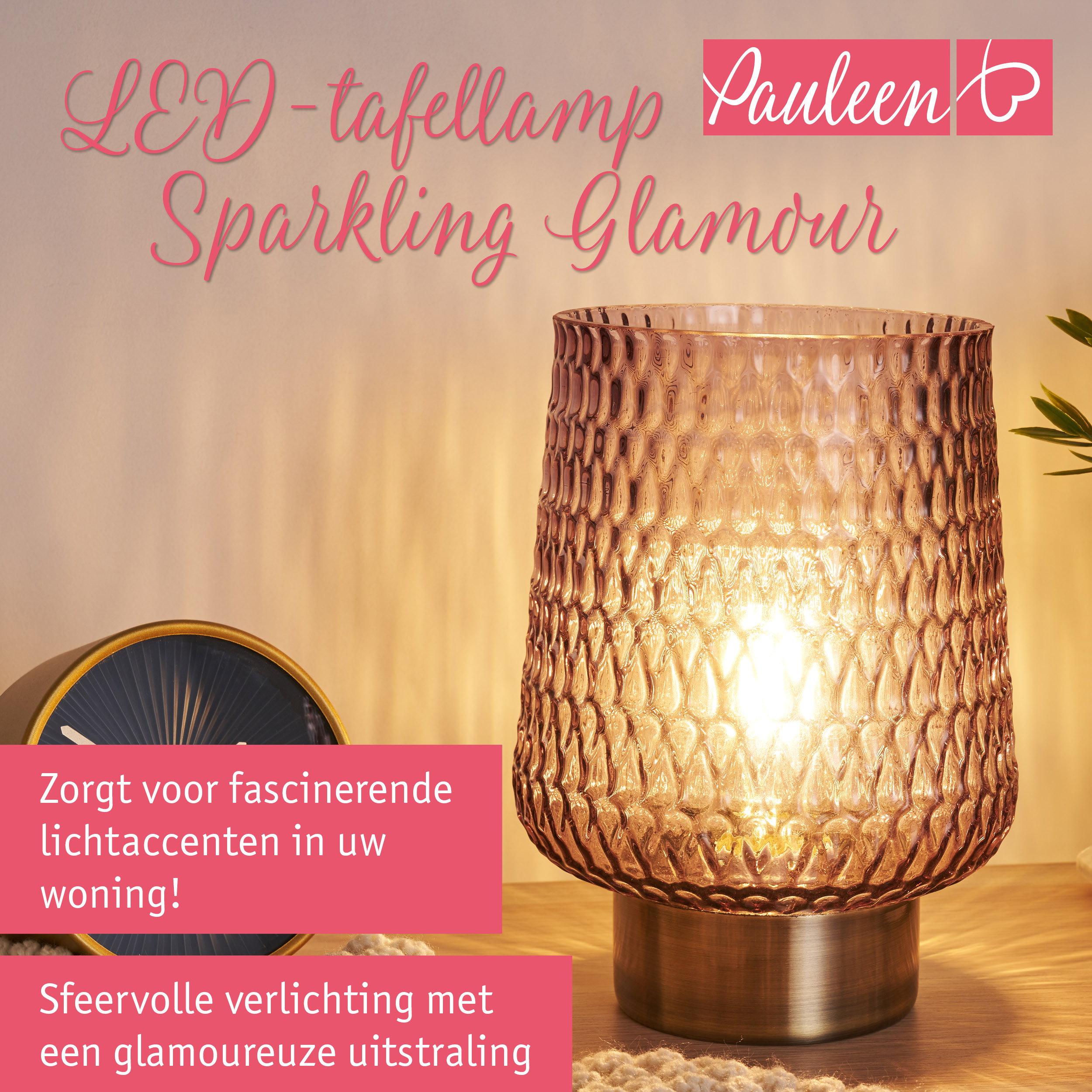 Paulmann Pauleen LED-tafellamp Sparkling Glamour E27 2700K 30lm 0,8W Bruin/Messing