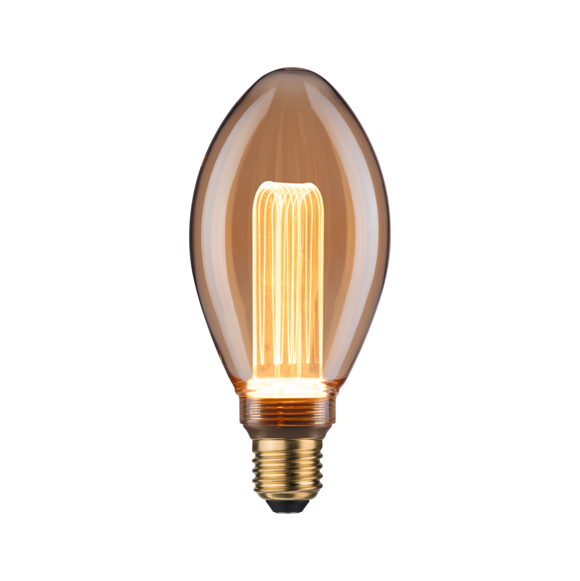 Inner Glow Edition LED Birne Arc E27 230V 160lm 3,5W 1800K Gold Vintage LED-Leuchtmittel in bernsteinfarbenem Glas mit dekorativem Filament und E27 Sockel