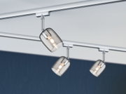 Modern ceiling spotlights with smoked glass and chrome metal for stylish room lighting
