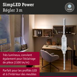 Bande LED SimplLED Power 3 m blanche, parfaite pour l’éclairage des meubles et des pièces en lumière du jour