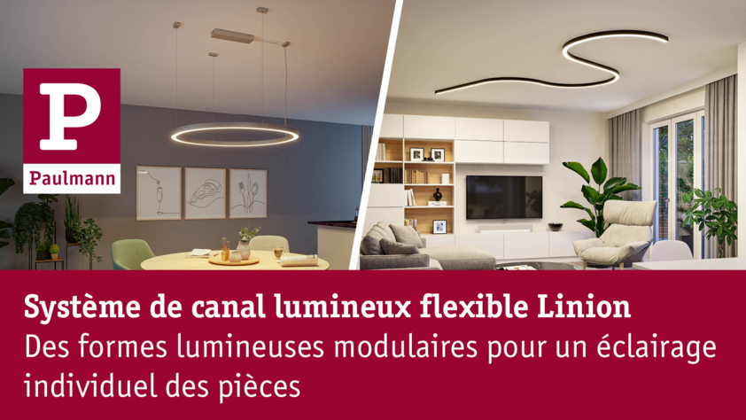 Système de canal lumineux flexible Linion avec éclairages LED modulaires dans des salons modernes pour un éclairage personnalisé