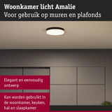 Ronde plafondlamp Amalie met eenvoudig wit ontwerp voor woonkamer, keuken en slaapkamer