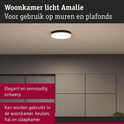 Ronde plafondlamp Amalie met eenvoudig wit ontwerp voor woonkamer, keuken en slaapkamer