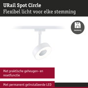 Witte URail Spot Circle LED-spot met geheugenfunctie voor flexibel lichtontwerp