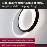 Modern black metal and acrylic wall light with 4000K neutral white LED and low installation height