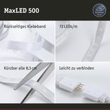 MaxLED 500 LED-Lichtband mit rückseitigem Klebeband, 72 LEDs/m, schneidbar alle 8,3 cm, einfach verbindbar