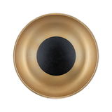 Plafonnier rond en métal doré avec centre noir pour éclairage intérieur moderne