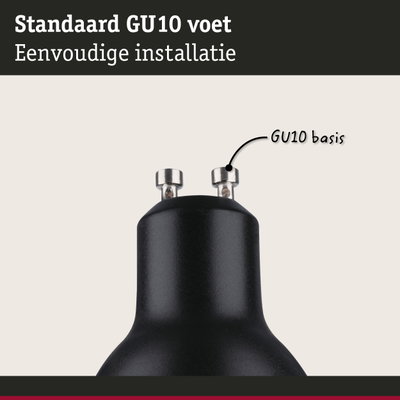 Zwarte metalen GU10 lampvoet voor eenvoudige installatie van LED-lampen