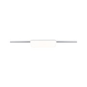 Modern LED ceiling light with white plastic shade and silver metal frame for living spaces