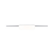 Modern LED ceiling light with white plastic shade and silver metal frame for living spaces