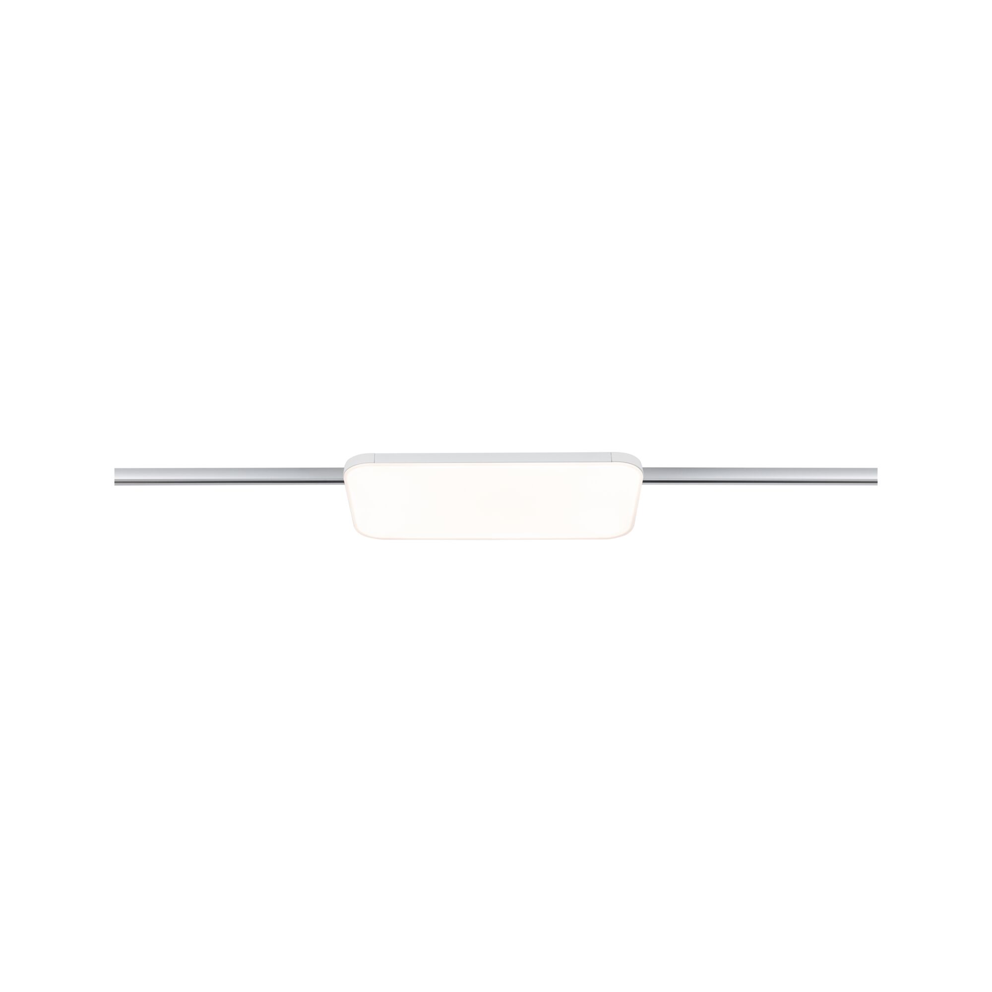 Modernes LED-Deckenlicht mit rechteckigem weißem Diffusor und silbernem Aluminiumrahmen für Wohnräume