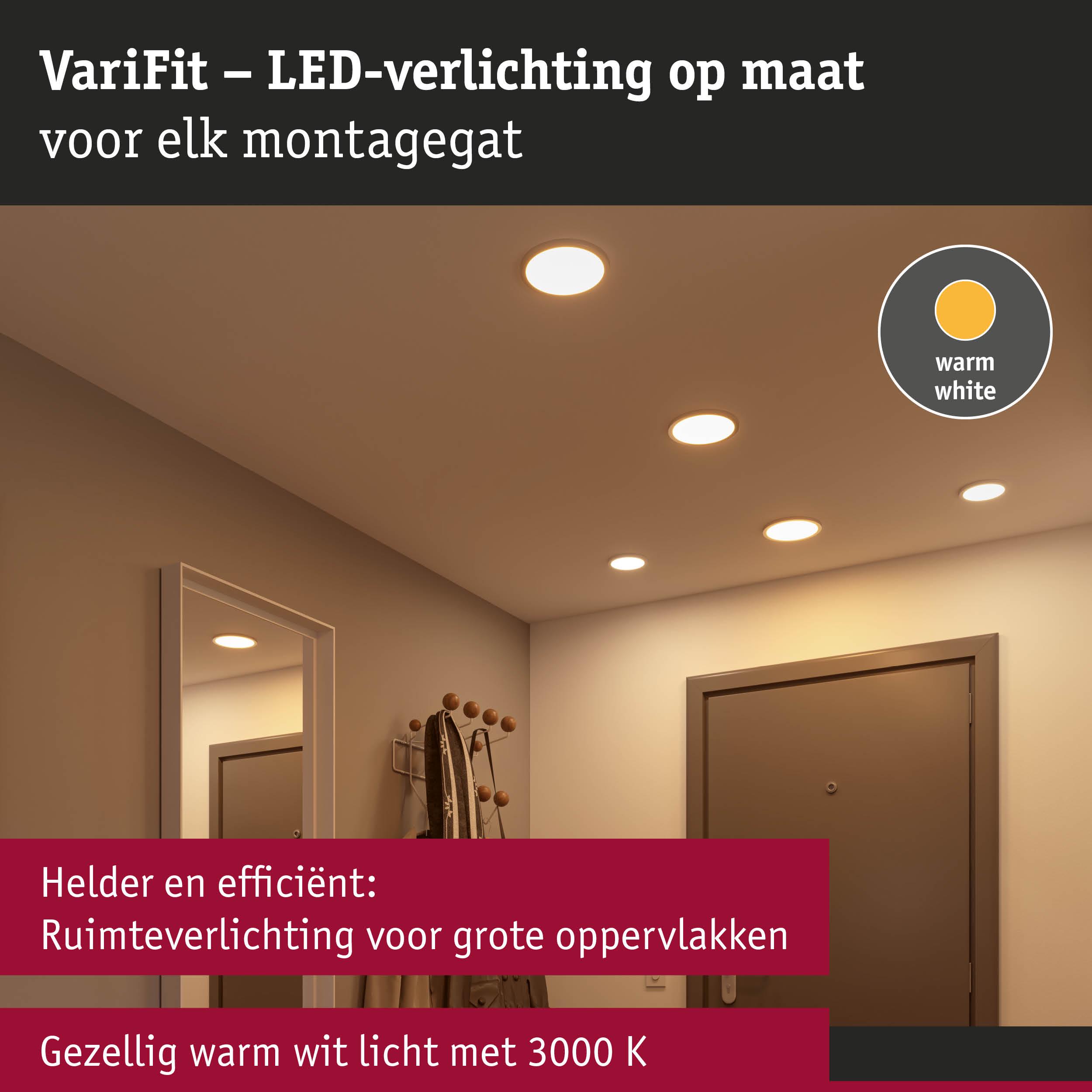 Warme witte LED-inbouwspots in plafond voor efficiënte ruimteverlichting met 3000K lichtkleur