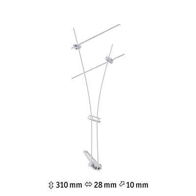 White cable wire with mounting and fastening elements for flexible lighting systems