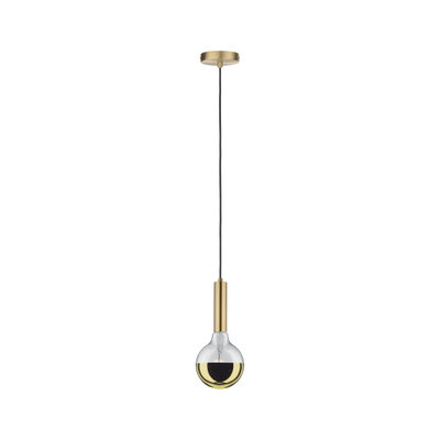 Suspension moderne en métal doré avec ampoule mi-miroir pour un éclairage élégant de la pièce