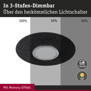 Schwarze LED-Deckenleuchte mit 3-Stufen-Dimmfunktion und Memory-Effekt für warmweißes Licht