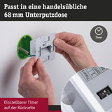 Hand montiert elektrischer Timer mit einstellbarem Drehschalter in grauem Kunststoff für 68 mm Unterputzdose