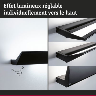 Applique murale LED noire en métal avec effet lumineux réglable individuellement jusqu'à 90 degrés