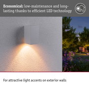 LED Wall light Flame insect friendly IP44 angular 58x103mm 2200K 4W 265lm 230V 75° White Metal