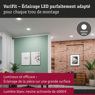 Éclairage LED VariFit blanc neutre 4000K pour une lumière lumineuse et efficace sur grande surface