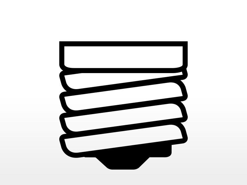 Graphique noire d'une douille E27 représentant ampoules et supports de lampe