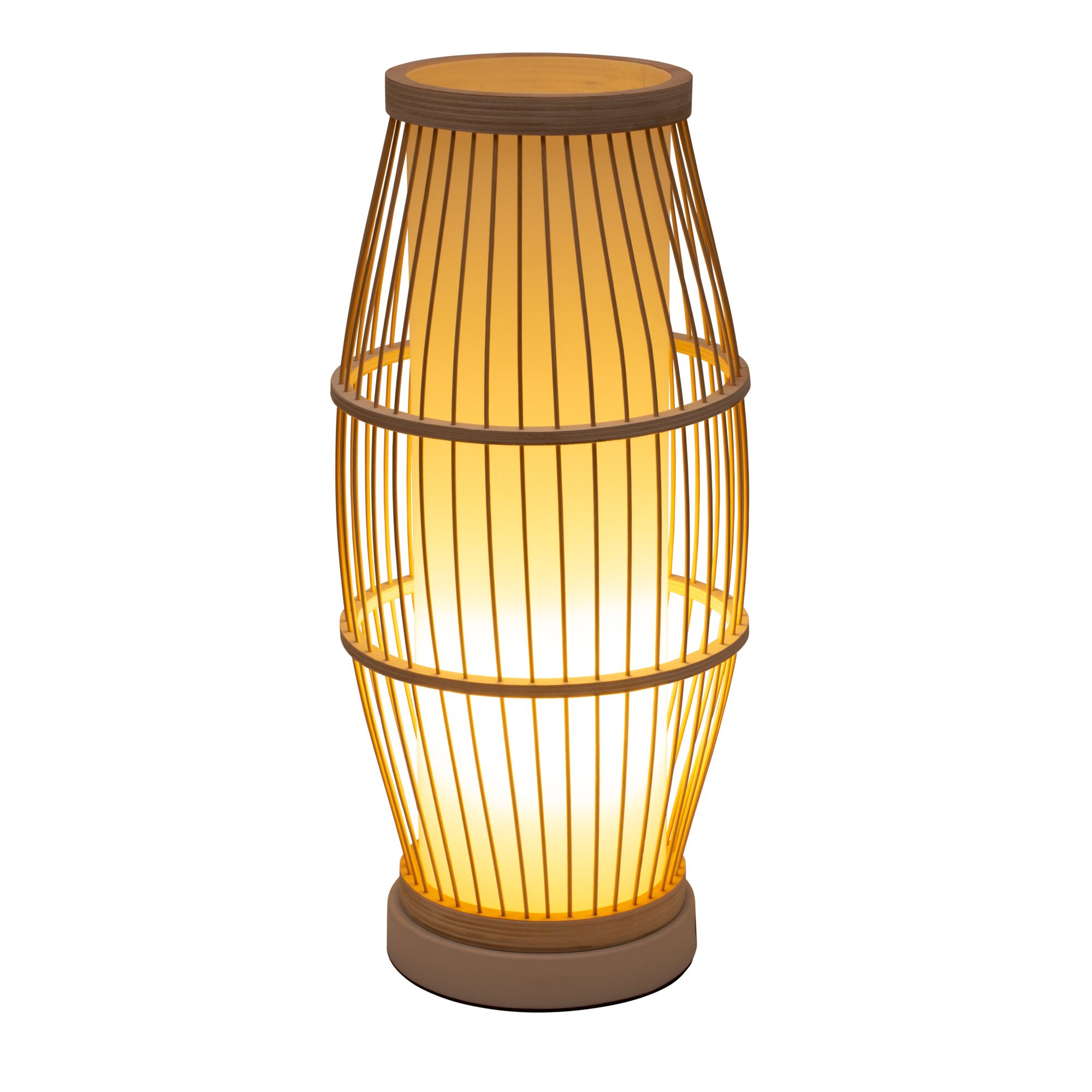 Moderne Tischlampe aus Holz mit warmweißem Licht und dekorativem Gitterdesign für gemütliche Beleuchtung