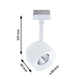 Weißer LED-Spot aus Metall mit 86 mm Durchmesser und 197 mm Höhe, energiesparende Deckenleuchte