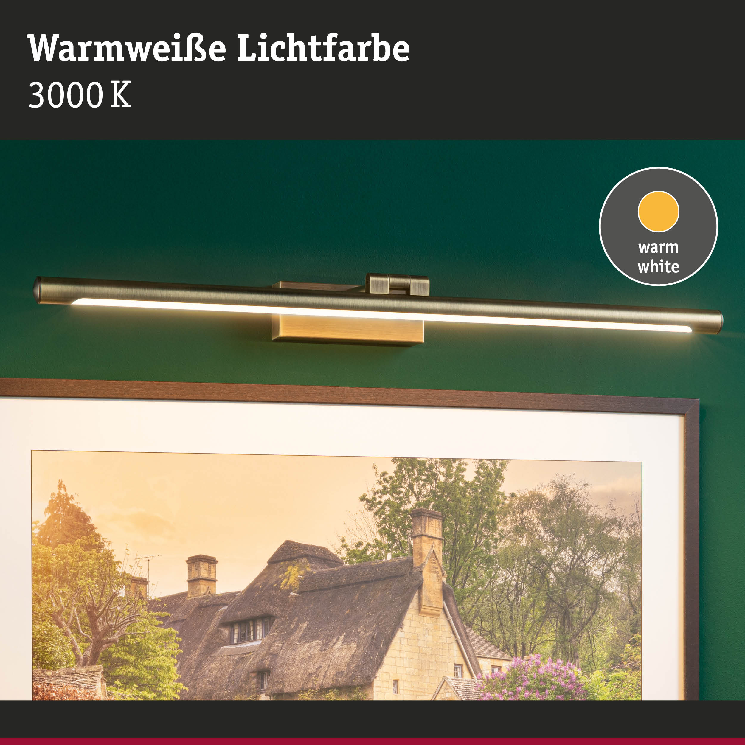Wandlampe aus gebürstetem Metall mit warmweißer LED-Beleuchtung 3000K für Wohnräume