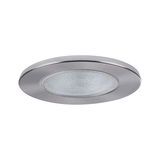 Verre de lumière encastrée rond avec cadre en acier inoxydable brossé argenté pour éclairage LED moderne