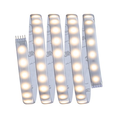Bande LED flexible avec lumière blanc chaud et connecteur 5 broches pour éclairage polyvalent.