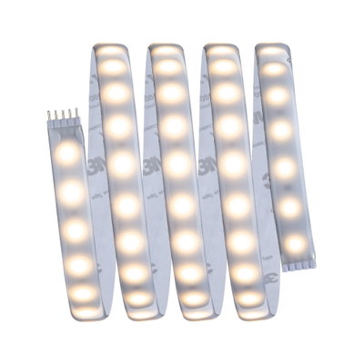 Flexibele LED-strip met warm wit licht en 5-pins aansluiting voor veelzijdige verlichting.