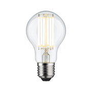Klassische LED-Glühbirne mit transparentem Glas und warmweißem Licht für energiesparende Beleuchtung