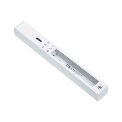 White plastic housing for LED lighting with mounting holes and cable connection