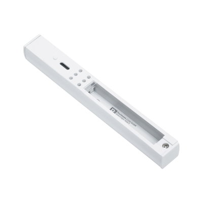White plastic housing with mounting holes for LED light strip, accessory for LED lighting