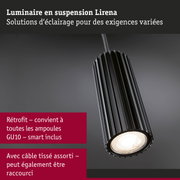 Luminaire suspendu Lirena noir en métal avec ampoule LED GU10 pour solutions d'éclairage variées