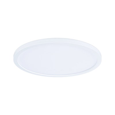 Round white LED ceiling light made of plastic for energy-efficient room lighting