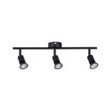 Schwarze dreiflammige LED-Deckenleuchte aus Metall für moderne Raumbeleuchtung